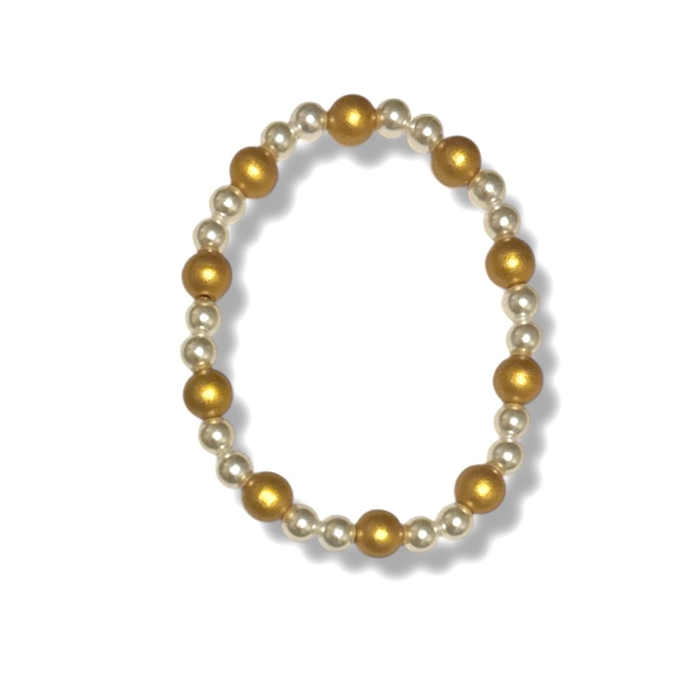 3 FOR $10 HANDCRAFTED Chunky Boho Pearl & Gold Beaded Choker Necklace